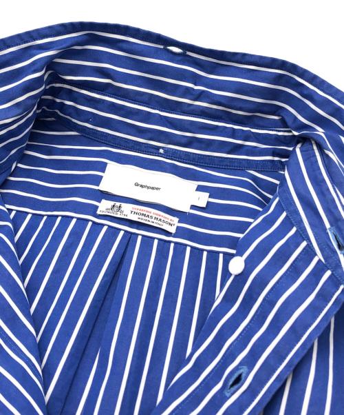 Graphpaper（グラフペーパー）Graphpaper (グラフペーパー) ストライプシャツ ブルー サイズ:1の古着・服飾アイテム