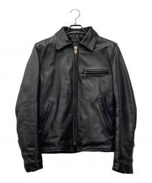 VANSON（バンソン）の古着「シングルライダースジャケット」｜ブラック