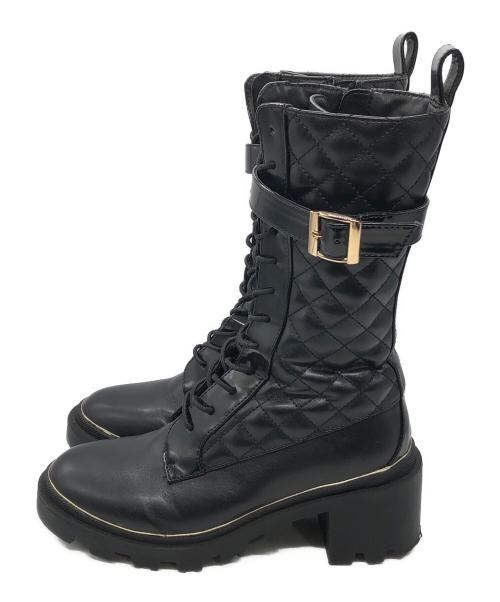 HER LIP TO（ハーリップトゥ）Her lip to (ハーリップトゥ) Gold Buckle Lace-Up Boots ブラック サイズ:36の古着・服飾アイテム