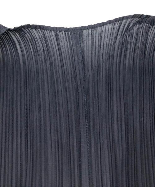 PLEATS PLEASE（プリーツプリーズ）PLEATS PLEASE (プリーツプリーズ) プリーツロングカーディガン ネイビー サイズ:3の古着・服飾アイテム