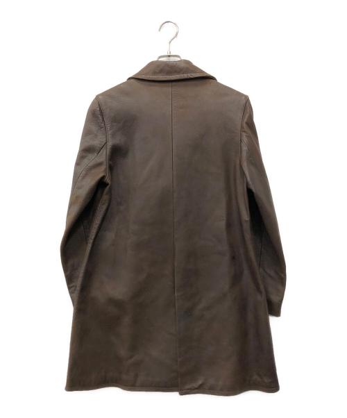 A.P.C.（アーペーセー）A.P.C. (アーペーセー) ダブルレザーコート ブラウン サイズ:Mの古着・服飾アイテム