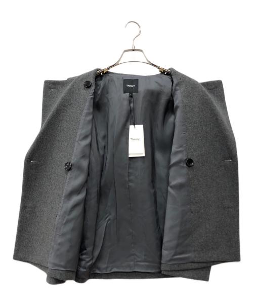 theory（セオリー）theory (セオリー) LUXE NEW DIVIDE CASUAL PEACOAT グレー サイズ:Pの古着・服飾アイテム