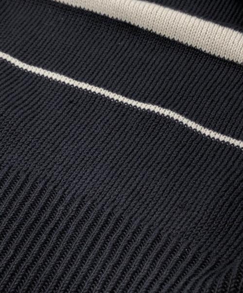 MARGARET HOWELL（マーガレットハウエル）MARGARET HOWELL (マーガレットハウエル) リネンコットン ボーダー ニット ネイビー サイズ:2の古着・服飾アイテム