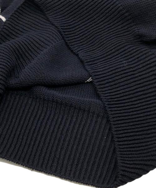 MARGARET HOWELL（マーガレットハウエル）MARGARET HOWELL (マーガレットハウエル) リネンコットン ボーダー ニット ネイビー サイズ:2の古着・服飾アイテム