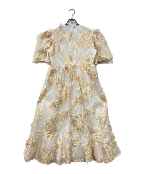 Sister Jane（シスタージェーン）Sister Jane (シスタージェーン) ジャガードパフスリーブ ワンピース ベージュ サイズ:Sの古着・服飾アイテム