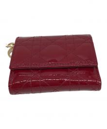 Christian Dior（クリスチャン ディオール）の古着「ロータスウォレット コンパクトウォレット」｜レッド