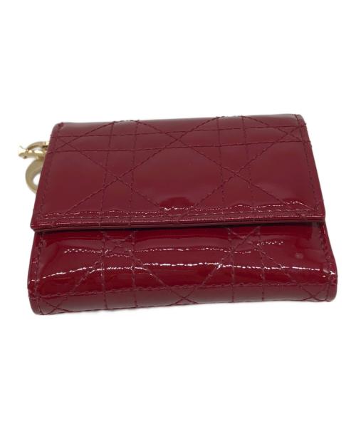 Christian Dior（クリスチャン ディオール）Christian Dior (クリスチャン ディオール) ロータスウォレット コンパクトウォレット レッドの古着・服飾アイテム