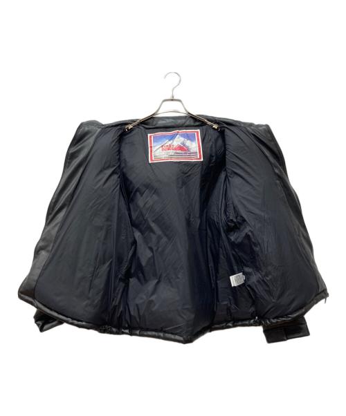 FIRST DOWN（ファーストダウン）FIRST DOWN (ファーストダウン) BUBBLE DOWN JKT COLOR LEATHER ブラック サイズ:Mの古着・服飾アイテム