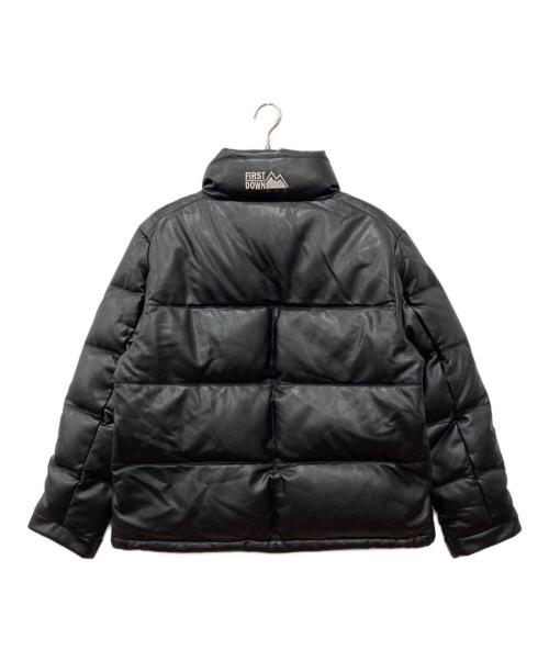 FIRST DOWN（ファーストダウン）FIRST DOWN (ファーストダウン) BUBBLE DOWN JKT COLOR LEATHER ブラック サイズ:Mの古着・服飾アイテム