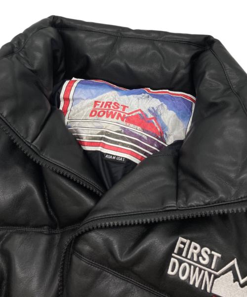 FIRST DOWN（ファーストダウン）FIRST DOWN (ファーストダウン) BUBBLE DOWN JKT COLOR LEATHER ブラック サイズ:Mの古着・服飾アイテム