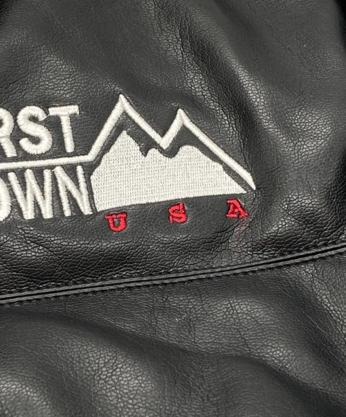 FIRST DOWN（ファーストダウン）FIRST DOWN (ファーストダウン) BUBBLE DOWN JKT COLOR LEATHER ブラック サイズ:Mの古着・服飾アイテム