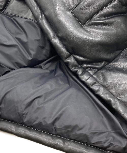 FIRST DOWN（ファーストダウン）FIRST DOWN (ファーストダウン) BUBBLE DOWN JKT COLOR LEATHER ブラック サイズ:Mの古着・服飾アイテム