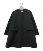 LE PHILル フィル）の古着「ノーカラーボンディングコート」｜ブラック