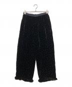 ne quittez pasヌキテパ）の古着「VELVET GLITTER PRINT FRIL」｜ブラック