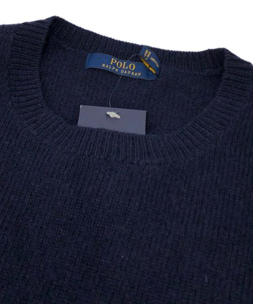 POLO RALPH LAUREN（ポロ・ラルフローレン）POLO RALPH LAUREN (ポロ・ラルフローレン) エルボーパッチニットワンピース ネイビー サイズ:Mの古着・服飾アイテム