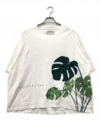 Licht Bestrebenリヒトベシュトレーベン）の古着「EMBROIDERY MONSTERA LOOSE TEE」｜ホワイト