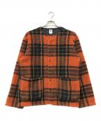 South2 West8サウスツー ウエストエイト）の古着「チェック柄フリースジャケット」｜オレンジ