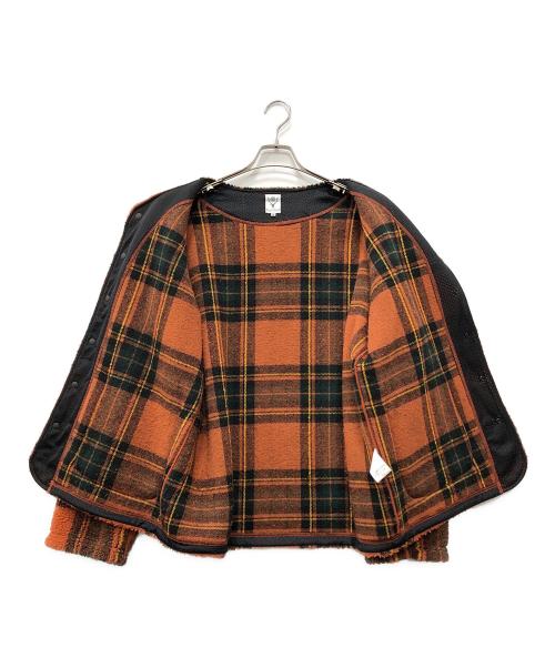 South2 West8（サウスツー ウエストエイト）south2 west8 (サウスツー ウエストエイト) チェック柄フリースジャケット オレンジ サイズ:Mの古着・服飾アイテム