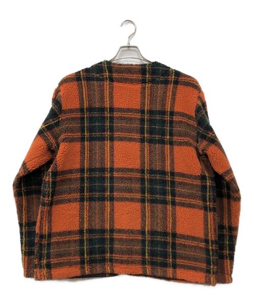 South2 West8（サウスツー ウエストエイト）south2 west8 (サウスツー ウエストエイト) チェック柄フリースジャケット オレンジ サイズ:Mの古着・服飾アイテム