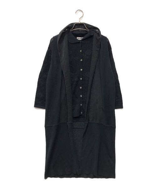JIL SANDER（ジルサンダー）JIL SANDER (ジルサンダー) ドッキングシアーカーディガン ブラック サイズ:31の古着・服飾アイテム