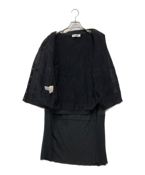 JIL SANDER（ジルサンダー）JIL SANDER (ジルサンダー) ドッキングシアーカーディガン ブラック サイズ:31の古着・服飾アイテム