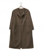 MUSEミューズ）の古着「victorian リバーロングノーカラーコート」｜ベージュ