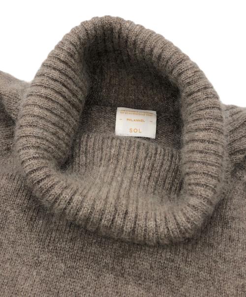Phlannel（フランネル）Phlannel (フランネル) WOOL YAK TURTLENECK KNIT ブラウン サイズ:3の古着・服飾アイテム