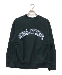 blurhms ROOTSTOCK（ブラームスルーツストック）の古着「Soft&Hard Sweat Crew-neck PRINT」｜グリーン