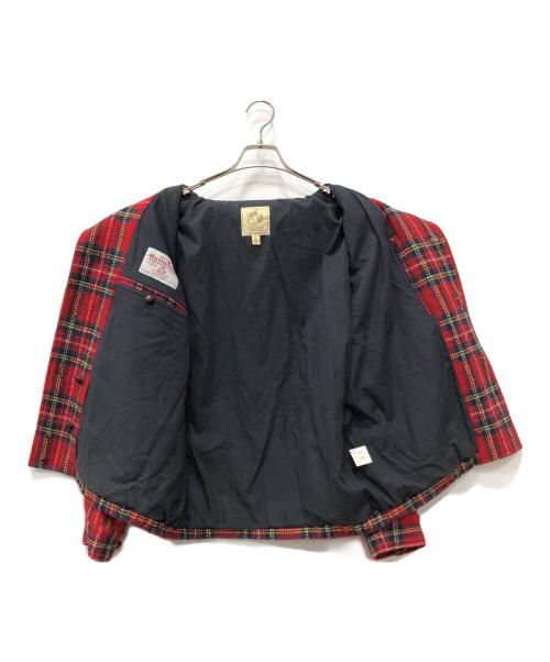 BROOKS BROTHERS（ブルックスブラザーズ）BROOKS BROTHERS (ブルックスブラザーズ) Harris Tweed (ハリスツイード) 胡桃ボタンチェックジャケット レッド サイズ:Mの古着・服飾アイテム
