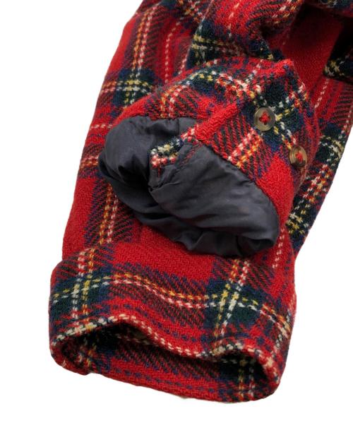 BROOKS BROTHERS（ブルックスブラザーズ）BROOKS BROTHERS (ブルックスブラザーズ) Harris Tweed (ハリスツイード) 胡桃ボタンチェックジャケット レッド サイズ:Mの古着・服飾アイテム