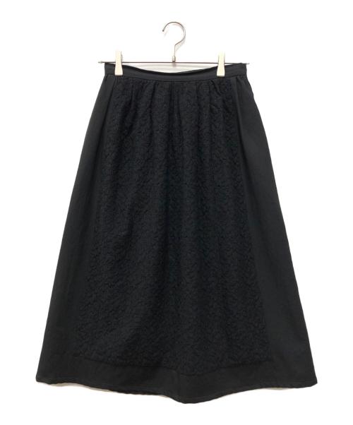 tricot COMME des GARCONS（トリココムデギャルソン）tricot COMME des GARCONS (トリココムデギャルソン) 切替ギャザースカート ブラック サイズ:Mの古着・服飾アイテム