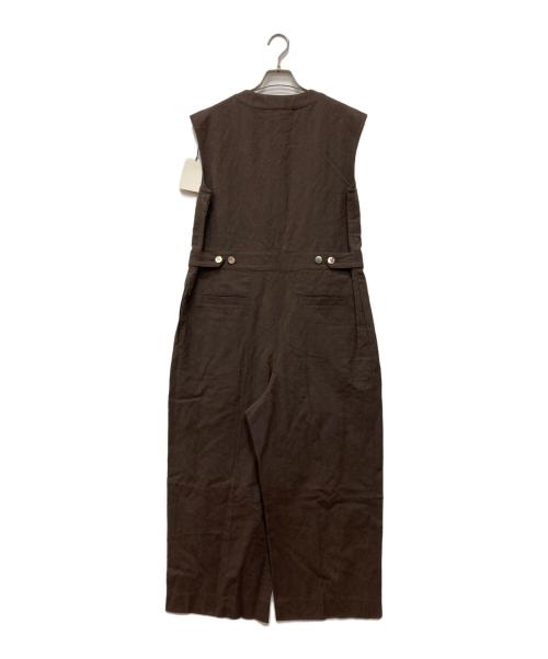 Con te（コンテ）Con te (コンテ) タック ノースリーブ オールインワン ブラウン サイズ:FREEの古着・服飾アイテム