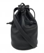 COACHコーチ）の古着「レザー巾着ショルダーバッグ」｜ブラック