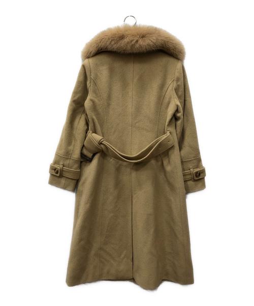 BURBERRY（バーバリー）BURBERRY (バーバリー) 2WAYファーアンゴラコート ブラウン サイズ:40の古着・服飾アイテム