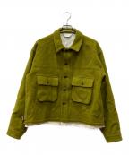ANCELLMアンセルム）の古着「SHRINK WOOL LAYERING JACKET」｜グリーン
