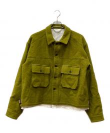 ANCELLM（アンセルム）の古着「SHRINK WOOL LAYERING JACKET」｜グリーン