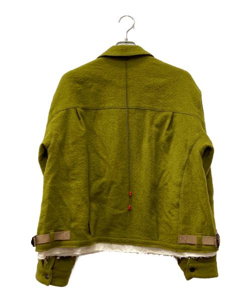 ANCELLM（アンセルム）ANCELLM (アンセルム) SHRINK WOOL LAYERING JACKET グリーン サイズ:1の古着・服飾アイテム