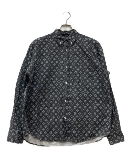 stussy（ステューシー）stussy (ステューシー) 長袖モノグラムシャツ ブラック サイズ:Mの古着・服飾アイテム