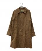 GRENFELLグレンフェル）の古着「チェック柄バルカラーコート」｜ブラウン