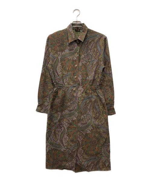 ETRO（エトロ）ETRO (エトロ) ペイズリー柄シャツワンピース グリーン サイズ:42の古着・服飾アイテム