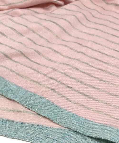 CHANEL（シャネル）CHANEL (シャネル) ボーダーノースリーブシルクニット ピンク サイズ:11Aの古着・服飾アイテム