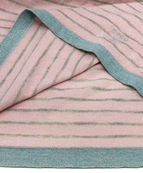 CHANEL（シャネル）CHANEL (シャネル) ボーダーノースリーブシルクニット ピンク サイズ:11Aの古着・服飾アイテム