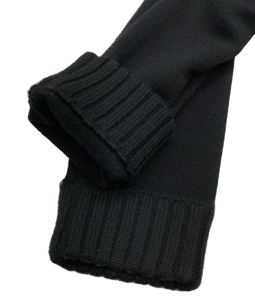 JOSEPH HOMME（ジョゼフ オム）JOSEPH HOMME (ジョゼフ オム) レザー切替ドライバーズニット ブラック サイズ:48の古着・服飾アイテム