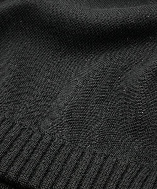 JOSEPH HOMME（ジョゼフ オム）JOSEPH HOMME (ジョゼフ オム) レザー切替ドライバーズニット ブラック サイズ:48の古着・服飾アイテム