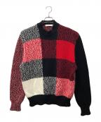 maison kitsuneメゾンキツネ）の古着「MOULINE CHECK PULLOVER」｜レッド