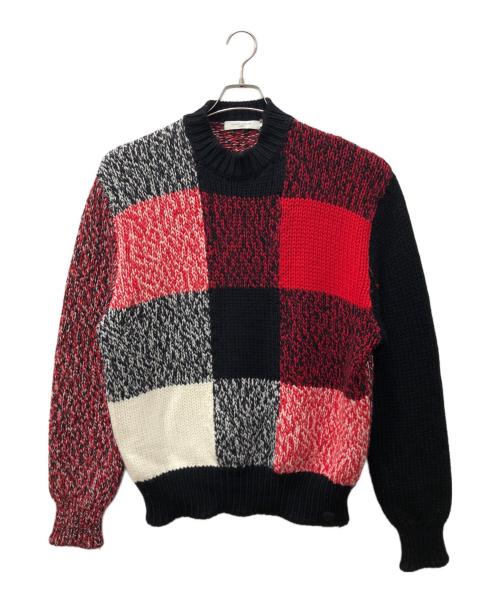 maison kitsune（メゾンキツネ）maison kitsune (メゾンキツネ) MOULINE CHECK PULLOVER レッド サイズ:Mの古着・服飾アイテム