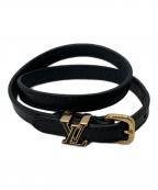 LOUIS VUITTONルイ ヴィトン）の古着「レザーブレスレット」｜ブラック