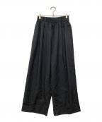 SACRAサクラ）の古着「SHEER SHRINK TAFFETA PANTS」｜ブラック