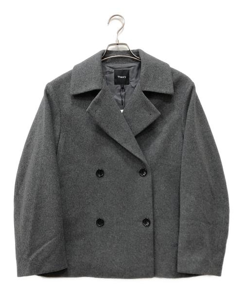 theory（セオリー）theory (セオリー) LUXE NEW DIVIDE CASUAL PEACOAT グレー サイズ:S 未使用品の古着・服飾アイテム
