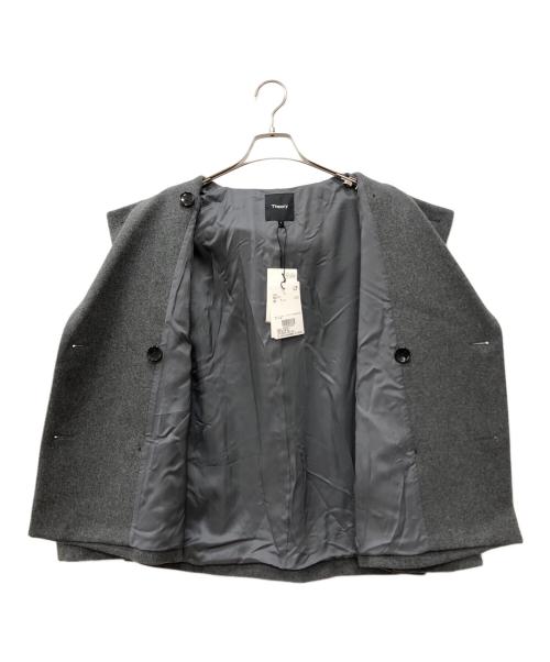 theory（セオリー）theory (セオリー) LUXE NEW DIVIDE CASUAL PEACOAT グレー サイズ:S 未使用品の古着・服飾アイテム